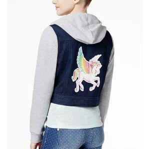 HTF Lisa Frank denim hoodie